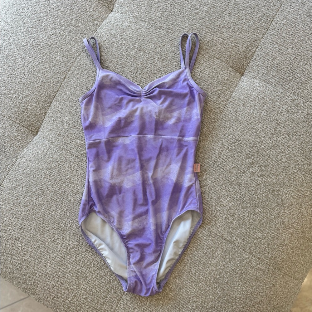 Ballewear Lavender Tie Dye One Piece leotard XS Open Back